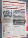 Castrol ralliautonäyttely (Jyväskylän) Pitkäkadun E-huoltamolla 2.8.1974 -mainoslehti
