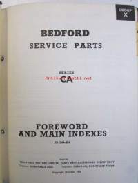 Bedford Service Parts Series CA model  (PS. 344 ) 1961-63 - Varaosakirja, katso kuvista tarkemmin mallitiedot ja sisäälys.