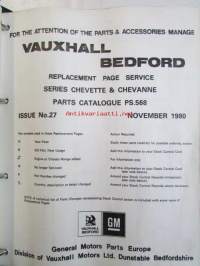 Vauxhall Bedford Parts Catalogue Chevette Series 197-80 ( PS. 568 ) - Varaosakirja, katso kuvista tarkemmin mallitiedot ja sisäälys.