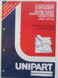 Unipart MMM 1121 Catalogue supplement Water Pumps, Radiotor Hoses, Hoe Clips - Tarvikkeiden täydennys varaosaluettelo, katso kuvista sisällys tarkemmin.