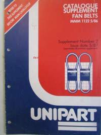 Unipart MMM 1122 Catalogue Supplement Fan belts - Jarruhihnojen varaosaluettelo, katso kuvista sisällys tarkemmin.