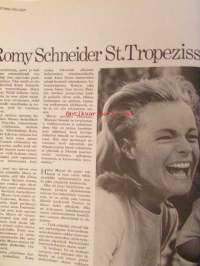 Me naiset 1968 nr 49 -mm. Romy Schneider St.Tropezissa Nyt minullakin on kaikki, Lepotuoli on laiskan linna, Ääni kulisseista - Pirkko Aarniola, Verushka, Myös