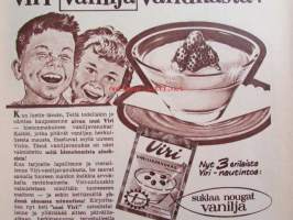 Kotiliesi 1958 nr 22 -mm. Talvikauden ruokalista, Ranskalaisen emännän keittiövälineitä, Tyttäret lähtee koulujuhlaan, Lapsen ensimmäinen vuosi,