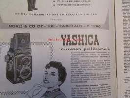 Tekniikan Maailma 1957 nr 4 -mm. Koekuvaa Mamiya-35, Yksinkertainen putkivolttimittari, Juhani Salmi ja Aimo Koski Pianokitara helppotekoinen ja monipuolinen