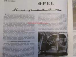 Tekniikan Maailma 1957 nr 6 -mm. Kannessa Opel Kapitän, Haukia heittouistimella rakennusohjeet, Veneenkuljetusrattaat rakennepiirustukset, Mihin