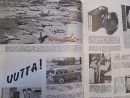 Tekniikan Maailma 1957 nr 8 -mm. Kannessa Snecma &quot;lento-Atar&quot; C-400 koekone, Fiat 500, Värivalokuvauksen perusteita, Unikeot hereille tavallisen herätyskellon