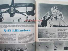 Tekniikan Maailma 1960 nr 1 -mm. Mäntämoottorin mantelin perijä NSU Wankel, X-15 kiikarissaMartin B-57 Canberra-suihkumoottoripommittaja, Cadillac, Daf