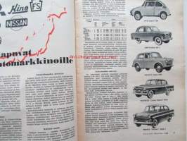 Tekniikan maailma 1958 nr 7 -mm. Puuttuuko autokorjaamoilta vastuutuntuo, TM koejaa Morris Minor 1000, Yashica 44, Japanilaiset autot saapuvat markkinoille v 1958,