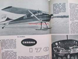 Tekniikan maailma 1959 nr 5 -mm. Veneen kuljetuskärryt rakennepiirustus, Cessna 170, Rabeneick Binetta III, Studebaker Lark, Skoda Octavia, Pinin Farina, Valtatie