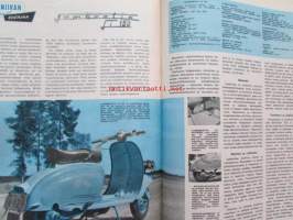 Tekniikan maailma 1959 nr 8 -mm. Valokuva suurennuskoneella, Tranflex III taskuun, Lambretta LI 150, BMW 700, Communar, LLoyd 900, Trabant, Kantosiipialus Suomeen