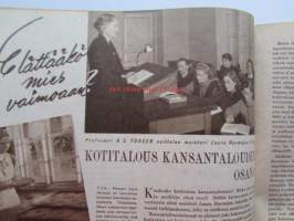 Kotiliesi 1947 nr 11-12 Kansi: Martta Wendelin (kansallispukuaihe) -mm. Isännän ja emännän 150-vuotisjuhla Elli Suninen, Elättääkö mies vaimoaan, Hilja