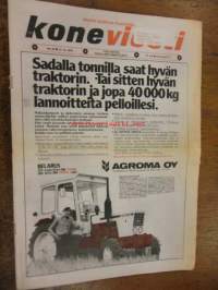 Koneviesti 1979 /22.sis,mm.Traktorien ohjaamomelu 85 db:ksi tammikuussa.Kyntöaurat ja polttoaineen kulutus,kokeilussa.Valmetin Hi-Trac ja