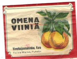 Omena viiniä -  juomaetiketti , Tampereen Kivipaino Oy
