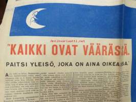 Uusi Suomi 1935 nr 1 (6.1.) Sunnuntailiite, sis. mm. seur. artikkelit; Kaikki ovat väärässä - paitsi yleisö - näytelmäkirjailijat, näyttelijät, teatteri,