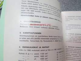 Sadan auton ajot Turku Artukainen 1982 -kilpailukutsu