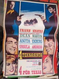 4 Teksasista - 4 för Texas - 4 for Texas -elokuvajuliste, mm. Frank Sinatra, Dean Martin, Anita Ekberg, Ursula Andress