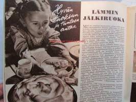 Kotiliesi 1952 nr 22 -mm. Irja Palonen Ompele jerseypuku, Nukkekoti, Tuulikannel, Arkkitehti Hanna-Liisa Kalliala 20-luku on vaihtunut 50-luvuksi, Pariloitu pihvi,