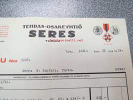 Tehdas Osakeyhtiö Seres, Turku 20.12.1929 -asiakirja