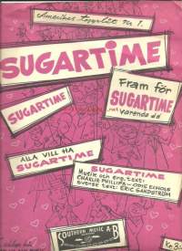 Sugartime, iskelmä 1958  nuotit ja sanat ruotsi/englanti