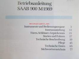 Saab 900 Betriebsanleitung M 1989