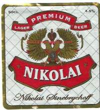 Nikolai Premium  olut  50 cl - olutetiketti