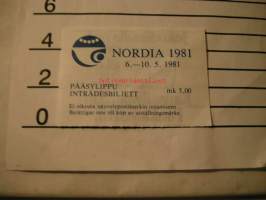 nordia 1981 pääsylippu