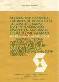 Suomi-Salama, Kunniakirja , A-luokan asiamies  myöntökirja 1970