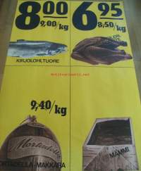 Keskon mainosjuliste  1960-1980-luvuilta 120x80 cm  K-Kaupan Väiskin aikaisia.