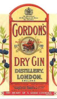 Gordon Dry Gin  75 cl- viinaetiketti