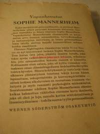 Vapaaherratar Sophie Mannerheim. Ihminen ja elämäntyö