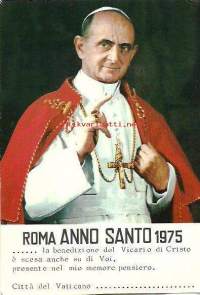 Paavi Paulus PP. VI - postikortti kulkenut Roomasta Suomeen 1975