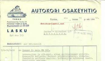 Autokori Oy  19.8.1950 - firmalomake