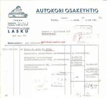 Autokori Oy  25.1.1950 - firmalomake