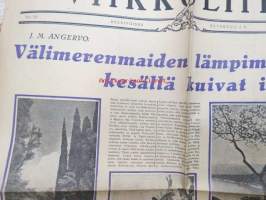 Helsingin Sanomat Viikkoliite 1934 nr 35, 2.9.1934, sis. mm. seur. artikkelit; J.M. Angervo - Välimerenmaiden lämpimät, kesällä kuivat ilmastot, Pientä
