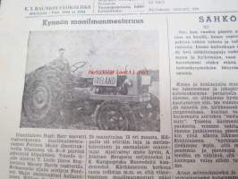 Maaseudun Koneviesti 1954 nr 20, sis. mm. seur. artikkelit / kuvat / mainokset; Fahr-dieseltraktorit, Maaöljyn tarina, Kynnön maailmanmestaruus,