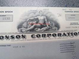 Ronson Corporation 922 shares, 922 USD, 1986 -osakekirja
