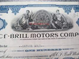 ACF-Brill Motor Company 100 shares 2,50 USD each, 1946 -osakekirja