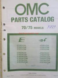 OMC - Evinrude Parts catalog 70/75 Models 1981 - Perämoottorin varaosaluettelo v.1981, Katso kuvista tarkempi malliluettelo ja sisältö.