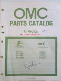 OMC - Evinrude Parts catalog 6 Models ( työkone ) 1981 - Perämoottorin varaosaluettelo v.1981, Katso kuvista tarkempi malliluettelo ja sisältö.
