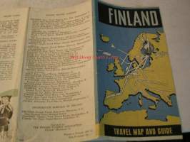 FINLAND TRAVEL MAP AND GUIDE  1962