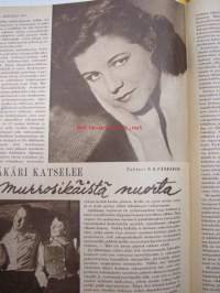 Kotiliesi 1947 nr 4. Artikkeli: mitä suomalaista ruokaa tarjoaisimme ulkomaiselle vieraalle, v 1947Artikkeli 1947: Kalevan naiset - me itse. Kuvassa