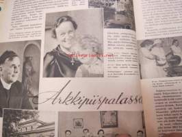 Kotiliesi 1945 nr 13-14, sis. mm. seur. artikkelit / kuvat / mainokset; Kansikuva - sommitellut Doris Bengström, Keijukaisprinssin nimipäivä - kesäleikki