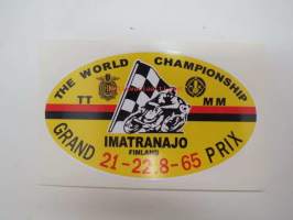Finnish Grand Prix TT MM The World Championship Imatranajo 21-22.8.1965 -tarra, uustuotantoa