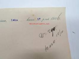 Häkli, Lallukka ja Kumpp Oy, Viipuri  17.10.1906 -asiakirja, omakätinen allekirjoitus Juho Lallukka