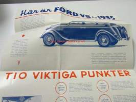 En presentation av Ford V8 för 1935 -myyntiesite ruotsiksi