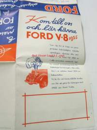 En presentation av Ford V8 för 1935 -myyntiesite ruotsiksi