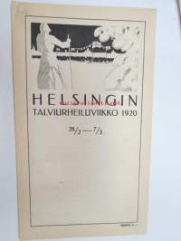 Helsingin Talviurheiluviikko 1920 -esite / ohjelma