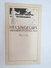 Helsingfors Vinteridrottvecka 1920 -broschyr -esite / ohjelma ruotsinkielinen
