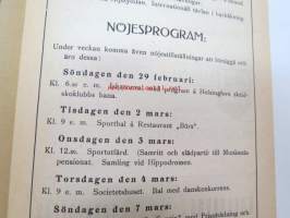 Helsingfors Vinteridrottvecka 1920 -broschyr -esite / ohjelma ruotsinkielinen