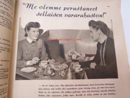 Kotiliesi 1943 nr 23-24 joulunumero, sis. mm. seur. artikkelit / kuvat / mainokset; Kansikuvitus Martta Wendelin, Säästöpankki, 4711, Pirttikalusto on